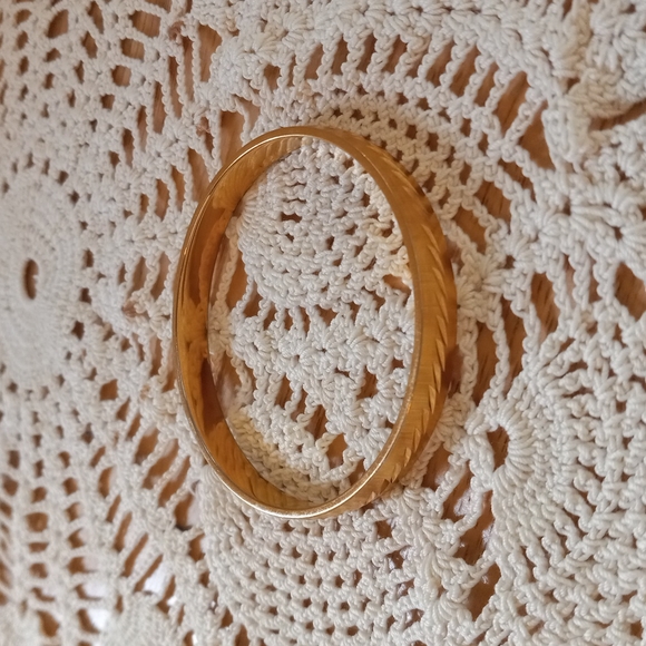 Monet Jewelry - Vintage Monet "S" Gold Tone Bangle Bracelet